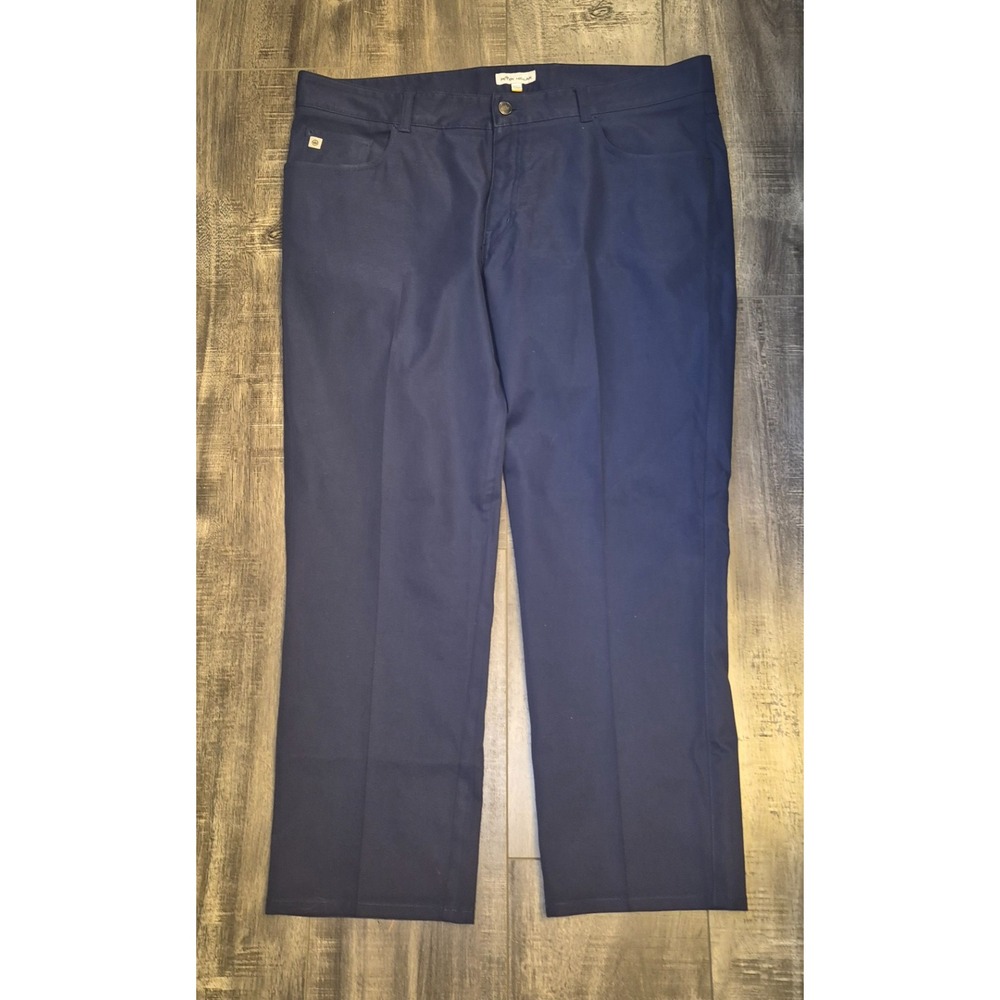 Peter Millar Mens EB66 Golf Pants 38x26 Navy Blue 5-Pocket Flat Front